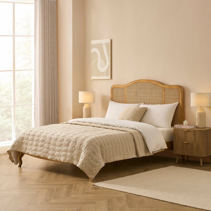 DUS-CC2-03934 Grade-B Dusk Annecy Kingsize Rattan Bed Frame - Natural RRP £305.00