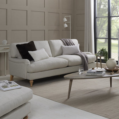 Dusk Grade B Hampshire Traditional 3 Seater Sofa - Textured Weave - Beige RRP £629