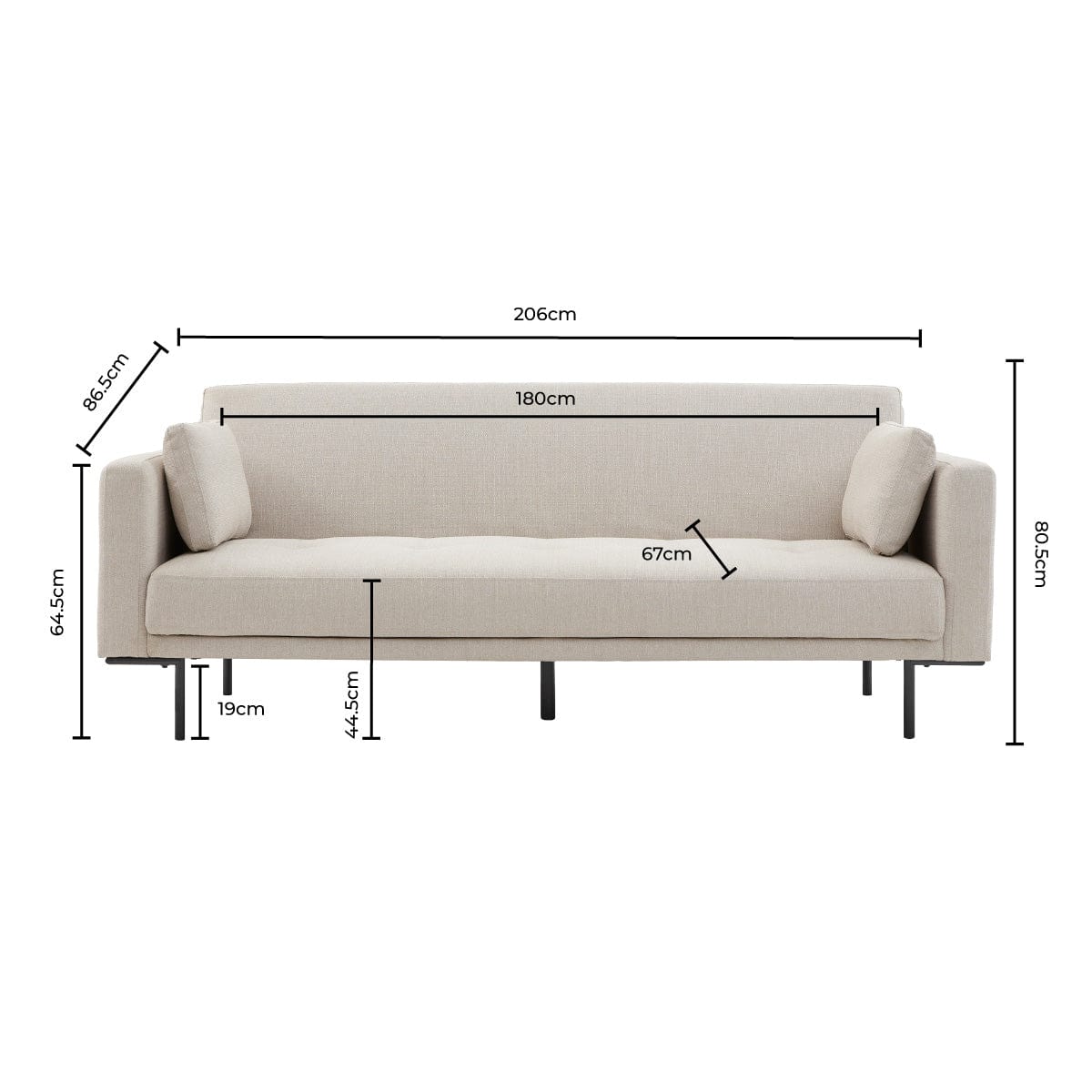 Dusk Hudson Grade B Stone Grey Linen Look Click Clack Sofa Bed RRP £339