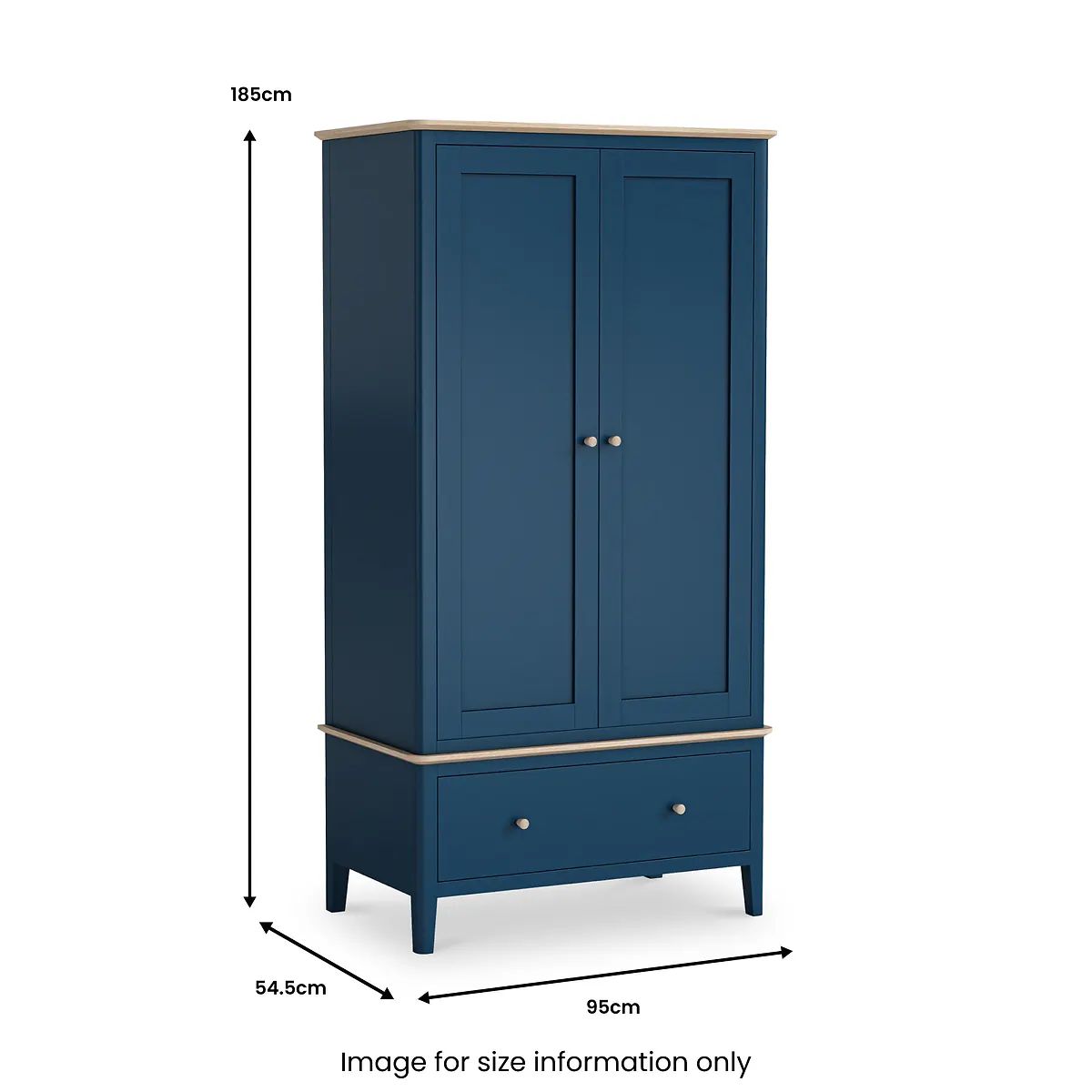 Roseland Grade B Furniture Penrose Navy Gents Double Wardrobe RRP £695