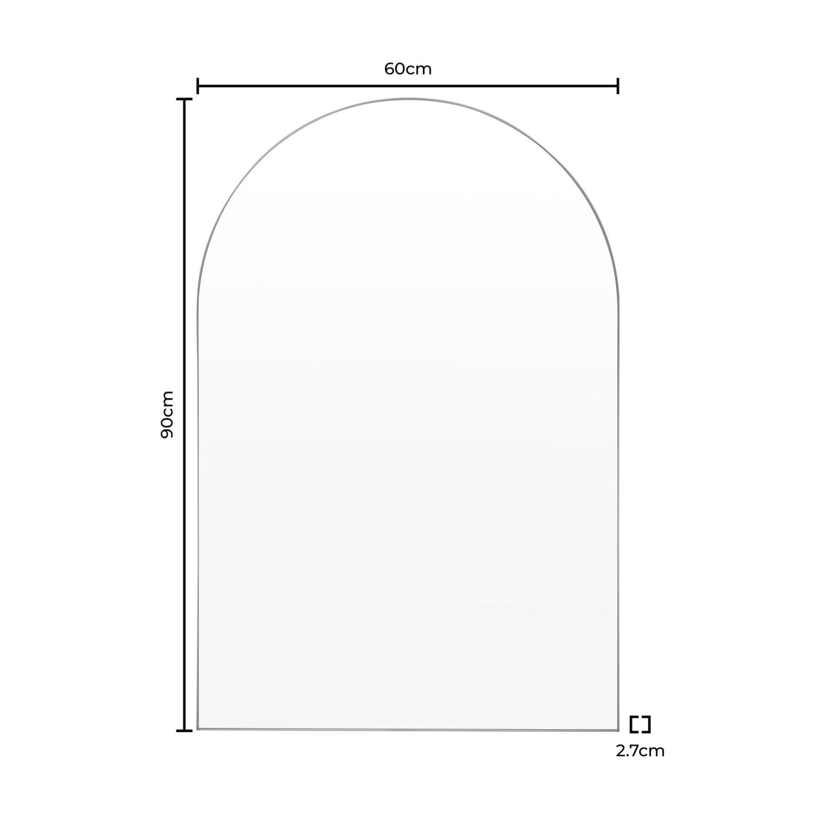 DUS-CC2-06134 Grade-B Dusk Arched Wall Mirror - Black RRP £55.00
