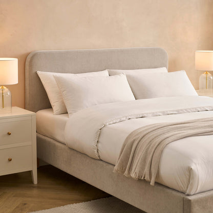 DUS-CC2-04330 Grade-C1 Dusk Ascot Super King Bed Frame - Chenille Light Grey RRP £199.00