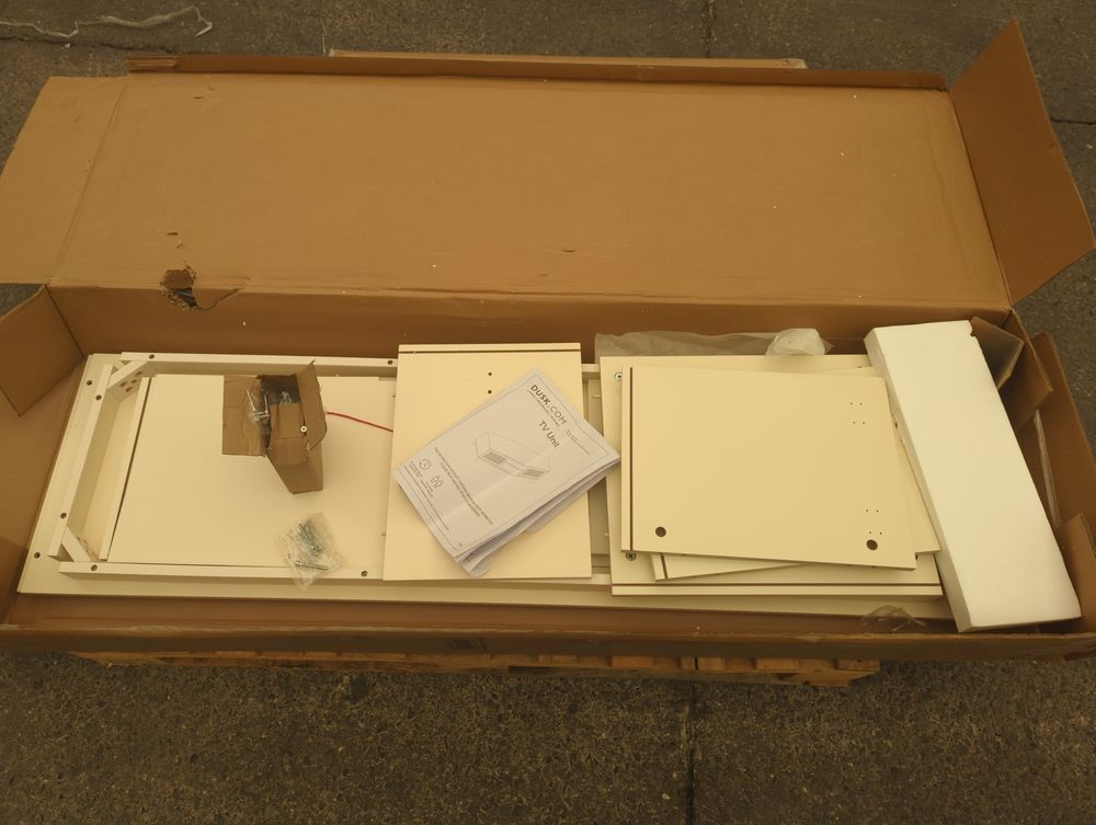DUS-AUC-03682 Grade-C0 Dusk Isla 140cm TV Unit - Cream RRP £104.00