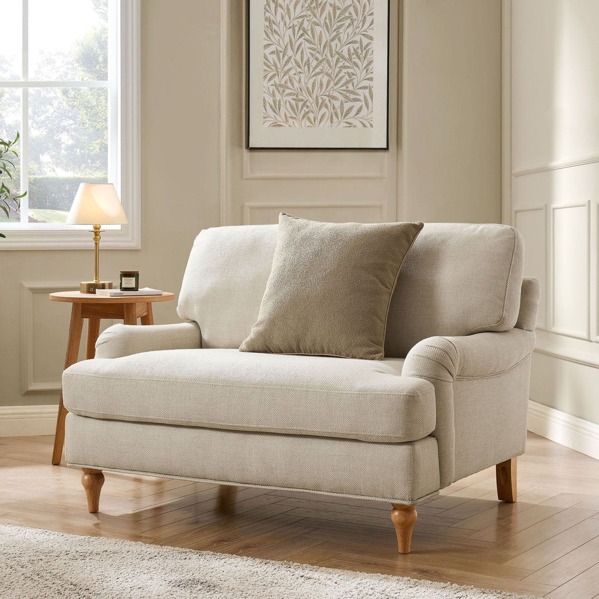 Dusk Hampshire Grade B Beige Textured Weave Love Seat RRP £341