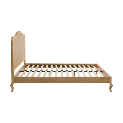 Dusk Annecy Grade B Natural Wood & Rattan King Size Bed Frame RRP £305