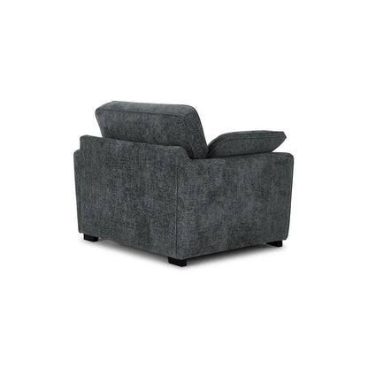 Oak Furnitureland Grade B Melbourne Enzo Slate Fabric Armchair RRP £950