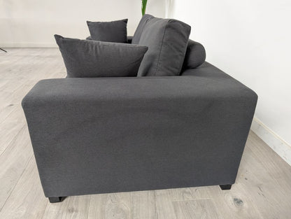 Minimalist Grade B Charcoal Block-Arm 2-Seater Sofa RRP £600