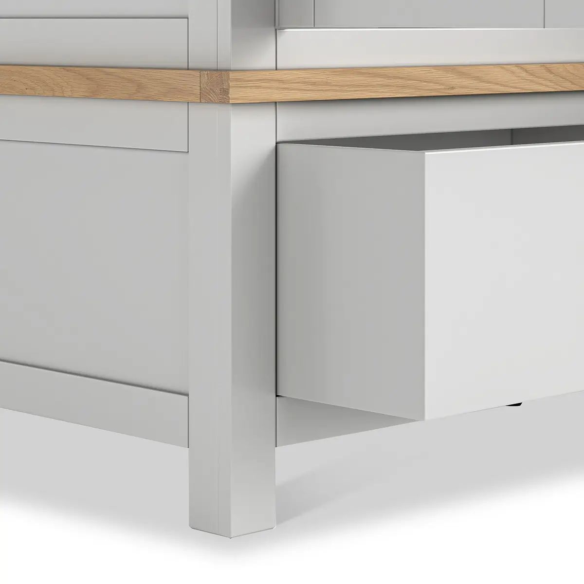 Roseland Grade B Furniture Farro Grey & Oak XL Triple Wardrobe with 2 Drawers RRP £750