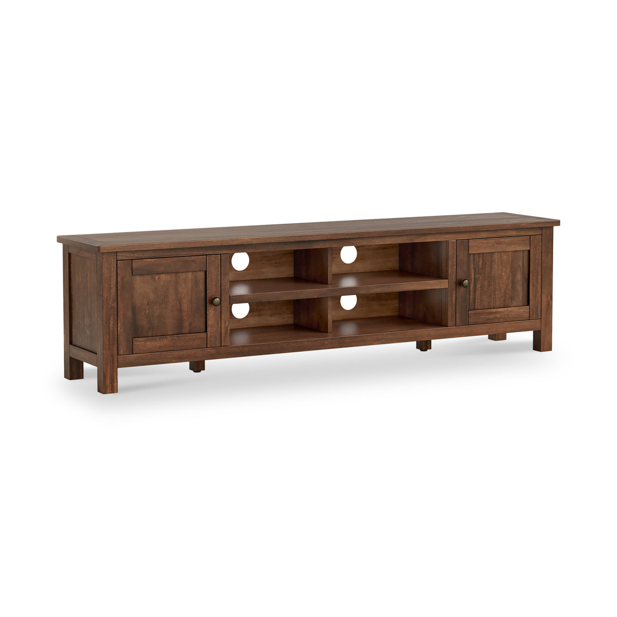 Roseland Grade B Furniture Duchy Dark Brown Acacia 180cm Extra Wide TV Stand RRP £340