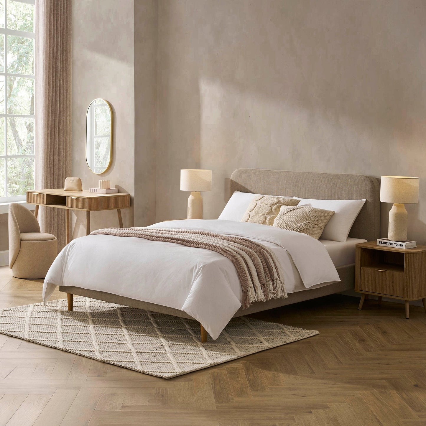 Dusk Ascot Grade B Stone Grey Super King Bed Frame RRP £299