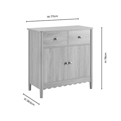 DUS-CC2-05187 Grade-B Dusk Betty 2 Door Sideboard with Drawers - Taupe RRP £199.00