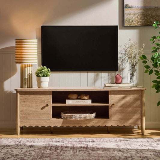 DUS-CC2-06001 Grade-B Dusk Betty Tv Unit - Light Wood RRP £151.00
