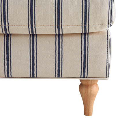 Dusk Grade B Hampshire Blue Stripe Linen Look Loveseat RRP £379