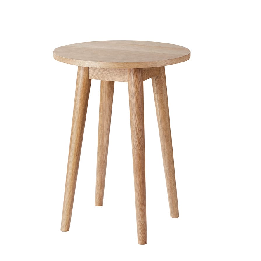 DUS-CC2-08069 Grade-B Dusk Heidi Solid Oak Round Side Table - Light Wood RRP £139.00
