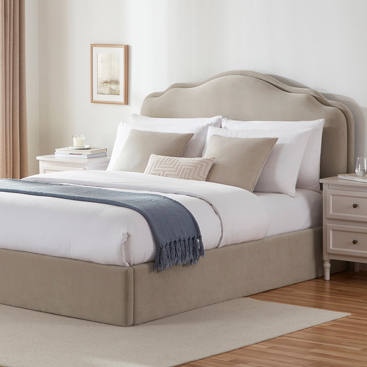 Dusk Grade B Wiltshire Stone Matte Velvet Small Double Ottoman Storage Bed RRP £379