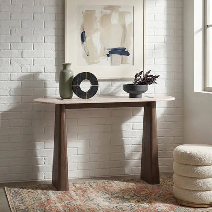 Roseland Grade B Furniture Mylor Travertine Top Console Table RRP £415