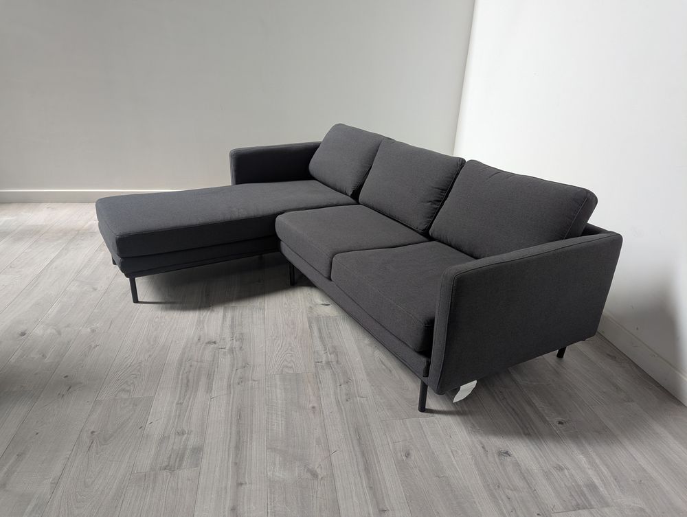 Minimalist Grade B Grey 3 Seater Sectional Left Hand Chaise Sofa RRP £800