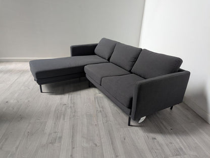 Minimalist Grade B Grey 3 Seater Sectional Left Hand Chaise Sofa RRP £800