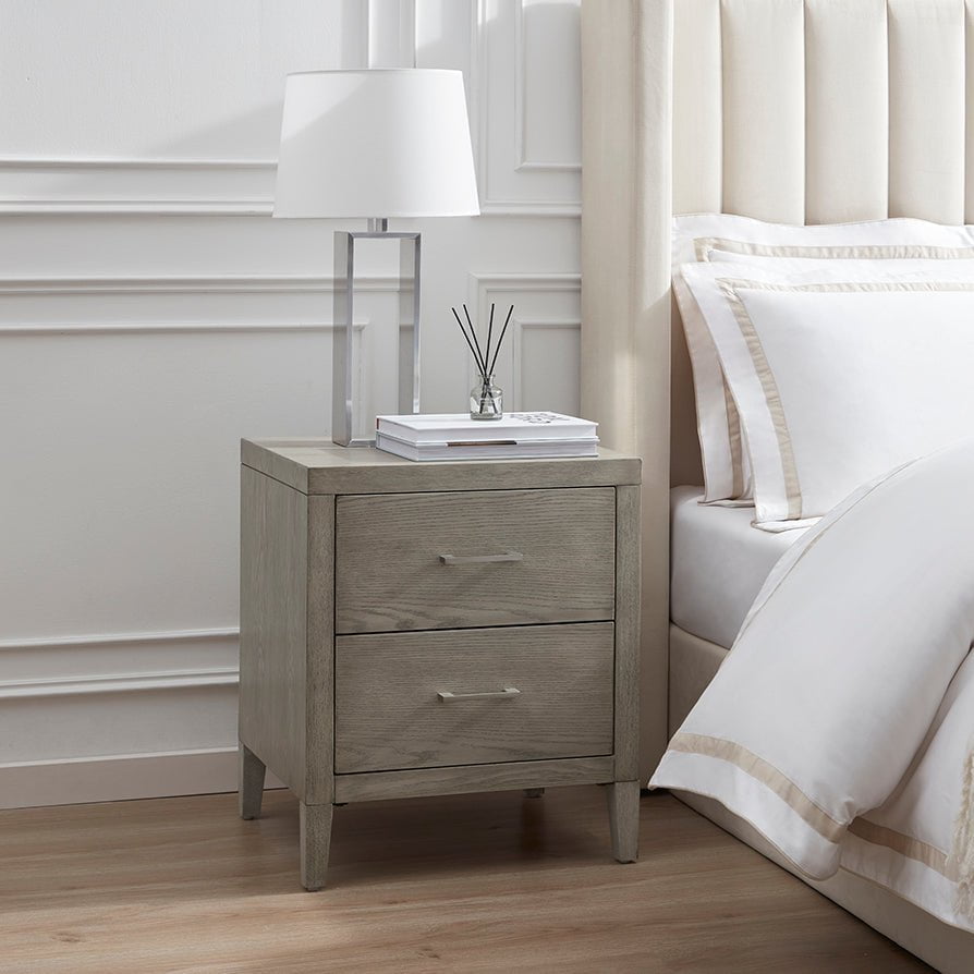 DUS-CC2-00609 Grade-C2 Dusk Blair 2 Drawer Bedside Table - Ash RRP £94.00