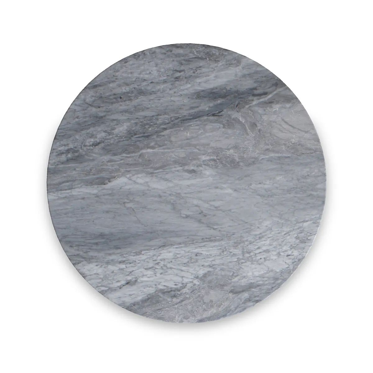 ROS-OUT-01087 Grade-B Roseland Furniture Pimlico Grey Marble Grey Frame Round C Side Table RRP £94.95