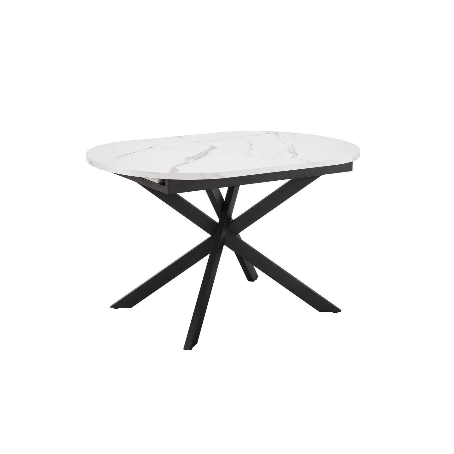 DUS-CC2-05189 Grade-B Dusk Brooke Oval Extendable 4-8 Seater Dining Table - Stone/Black RRP £269.00
