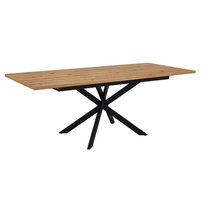 DUS-CC2-05368 Grade-BER Dusk Brooke Rectangle Extendable 6-10 Seater Dining Table - Wood/Black RRP £299.00