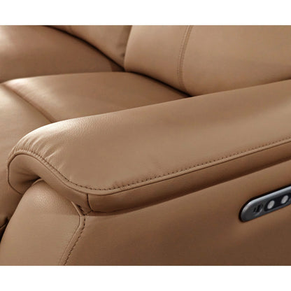 Aspire Kingsmere Grade B Tan Leather 3 Seater Power Recliner Sofa RRP £1050