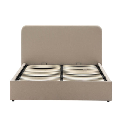 Dusk Ascot Grade B Oatmeal Linen Look King Size Ottoman Storage Bed RRP £349
