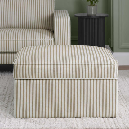 DUS-CC2-08466 Grade-B Dusk Soho Ottoman Storage Pouffe - Sand Stripe RRP £199.00