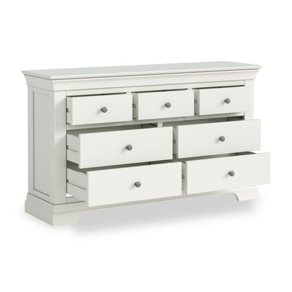 Roseland Grade B Furniture Colette Warm White 3 Over 4 Drawer Chest of Drawers RRP £400