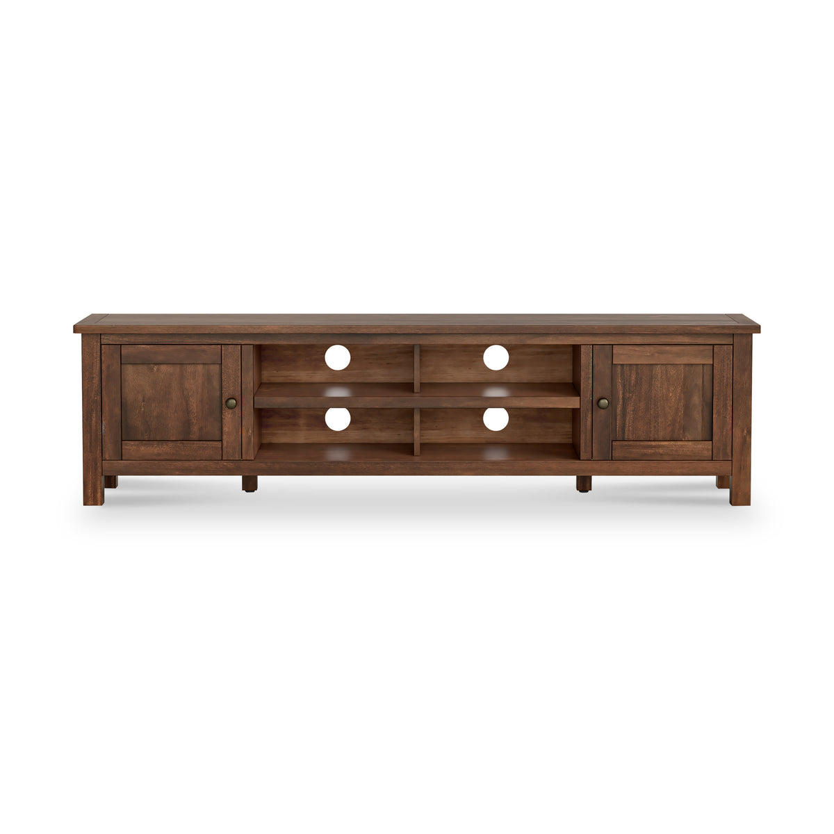 Roseland Grade B Furniture Duchy Dark Brown Acacia 180cm Extra Wide TV Stand RRP £340