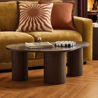 DUS-CC2-08560 Grade-B Dusk Evie Irregular Coffee Table - Chocolate RRP £149.00