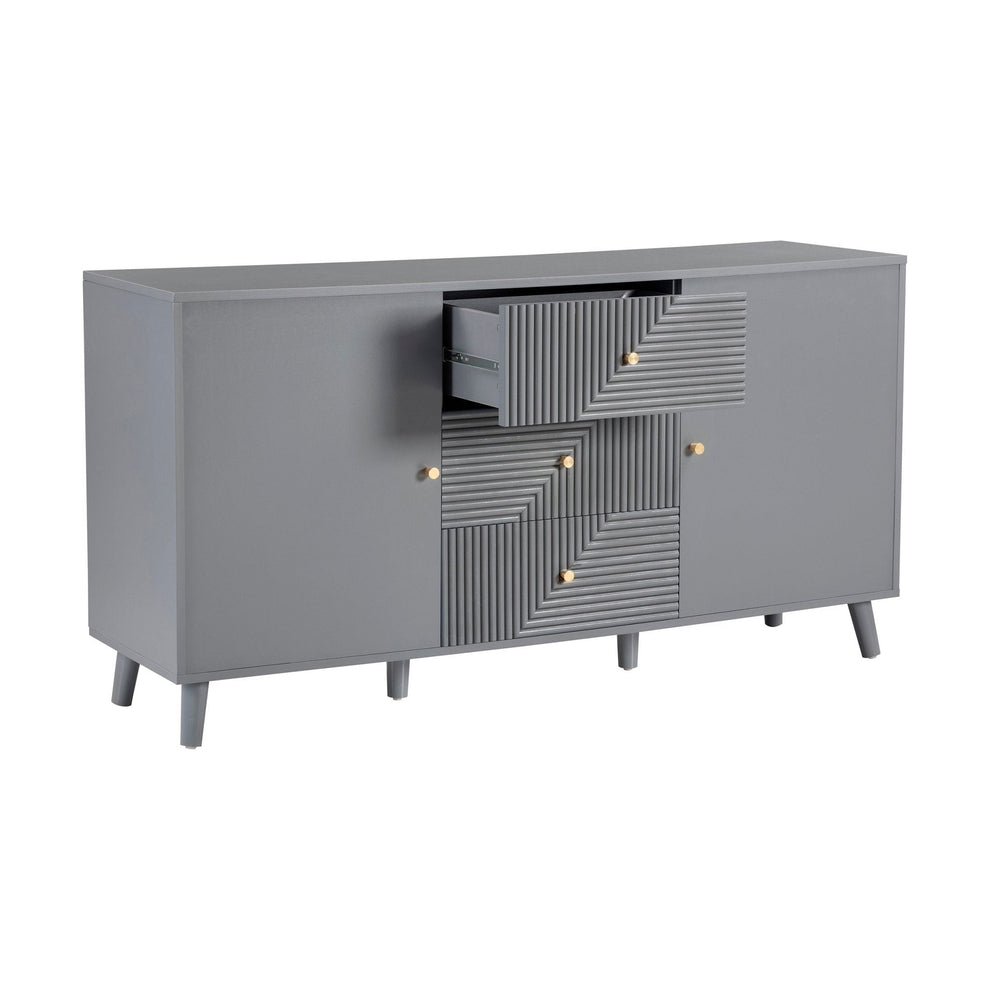 DUS-CC2-07446 Grade-B Dusk Dora Large Sideboard with Drawers - Light Grey RRP £217.00