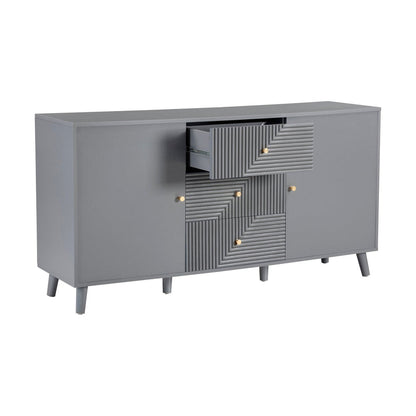 DUS-CC2-07446 Grade-B Dusk Dora Large Sideboard with Drawers - Light Grey RRP £217.00