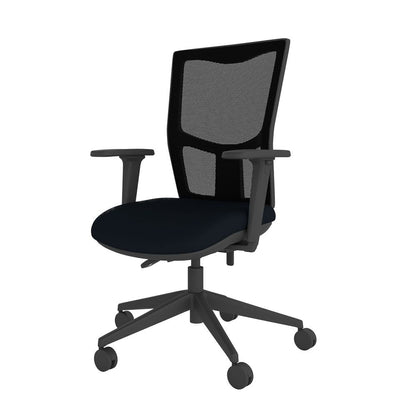 POS-CC2-00278 Grade-C1 Posturite Homeworker Chair With Mesh Back - With Armrests - Black RRP £414