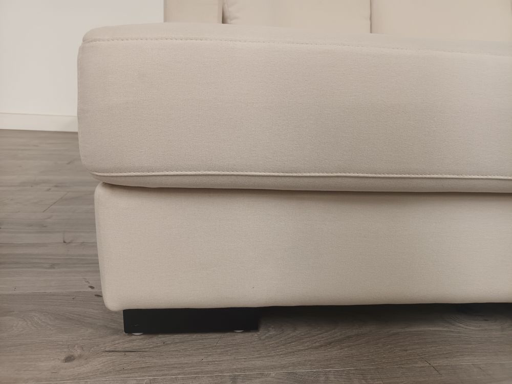 Contemporary Grade B Chalk Linen 3 Seater L-Shaped Sectional Sofa with Chaise RRP £1200