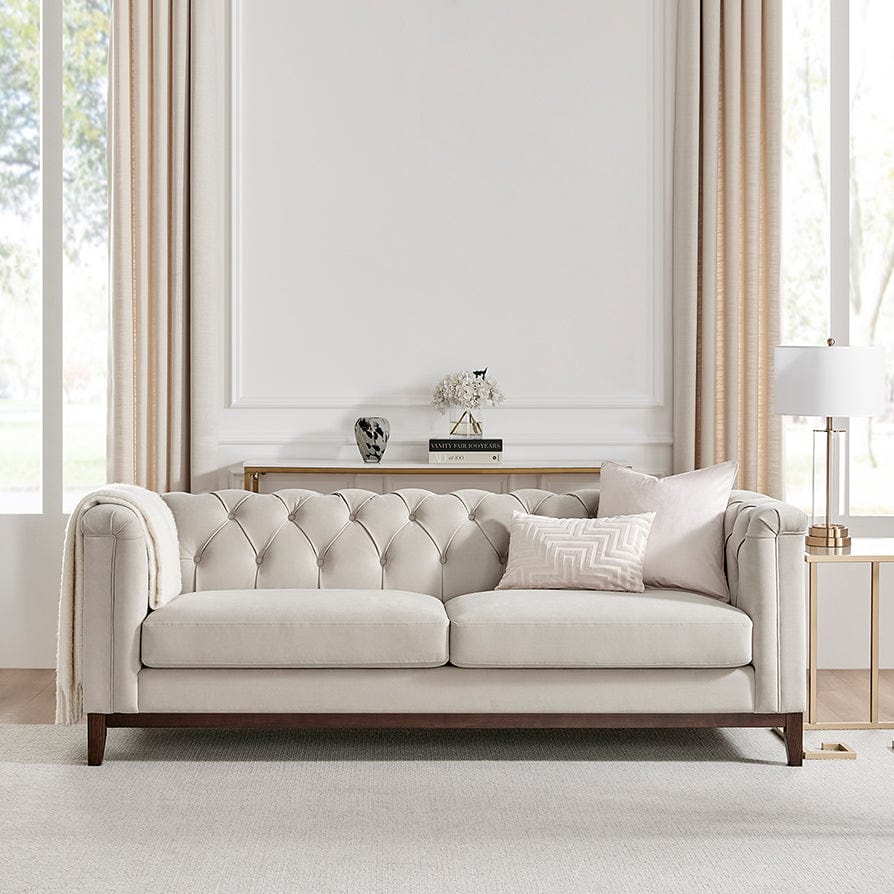 DUS-CC2-05761 Grade-C2 Dusk Chesterfield 3 Seater Sofa - Stone RRP £559.00