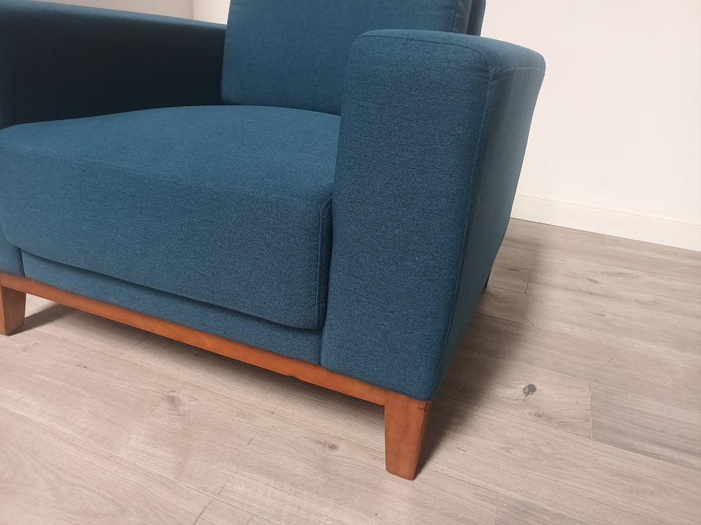  Febonic Grade B Living Esha Cool Blue Fabric Armchair RRP £400