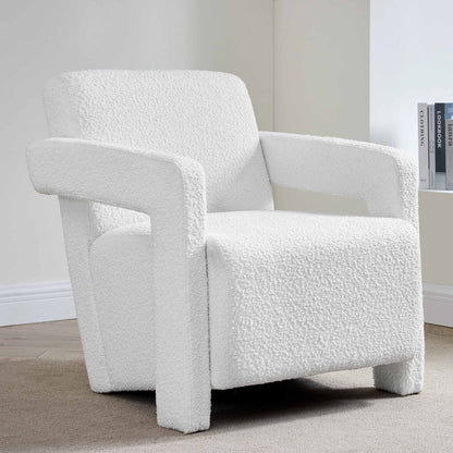 DUS-CC2-06010 Grade-B Dusk Ciara Accent Chair - Boucle Off White RRP £97.00