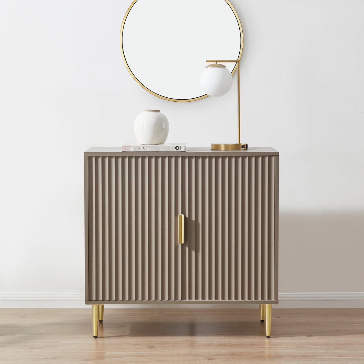 Dusk Evie Grade B Taupe and Gold Effect 2 Door Sideboard RRP £209.00