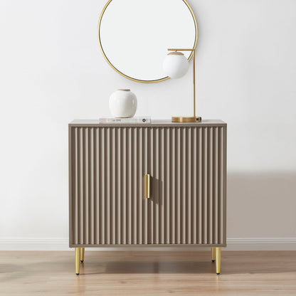 Dusk Evie Grade B Taupe and Gold Effect 2 Door Sideboard RRP £209.00