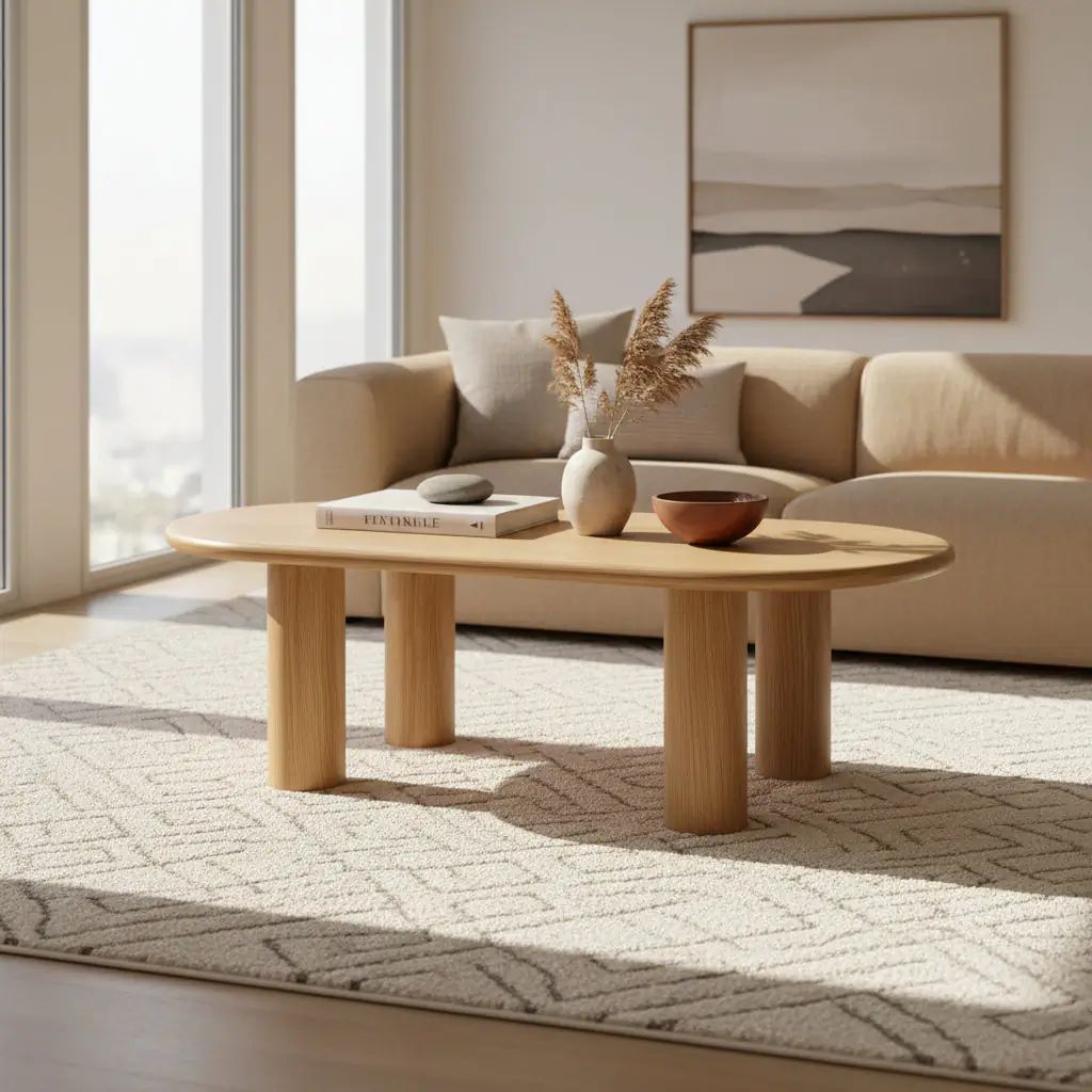 ROS-OUT-01060 Grade-B Roseland Furniture Arden Oak Oval Coffee Table RRP £300.00