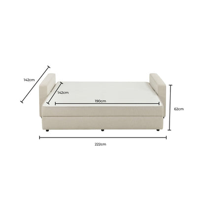 Dusk Soho Grade B Beige Linen Look 2.5 Seater Sofa Bed RRP £799