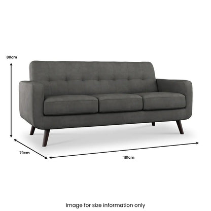 Roseland Grade B Furniture Morgan Graphite Grey Microfiber Blend 3 Seater Sofa RRP £500