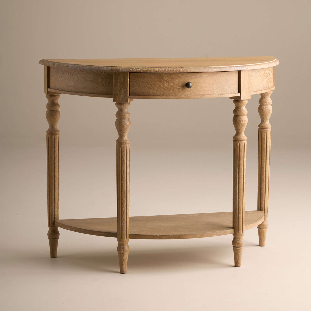 Dreams Lyon Grade B Weathered Oak Half Moon Console Table RRP £799