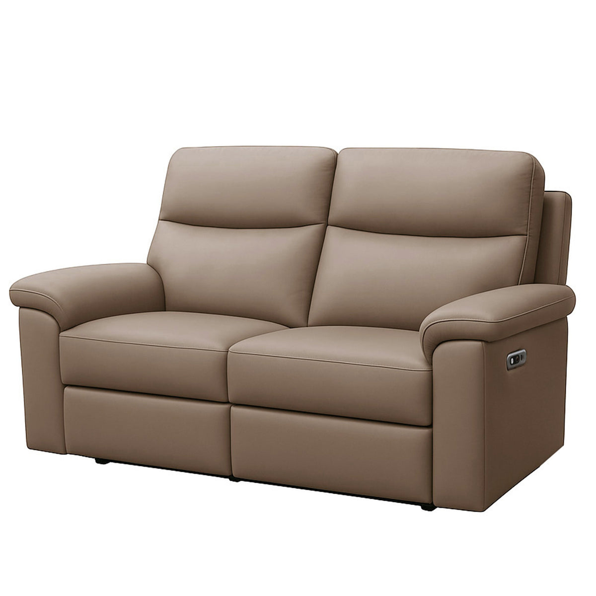 Aspire Corvan Grade B Mushroom Leather 2 Seater Power Recliner Sofa RRP £1070