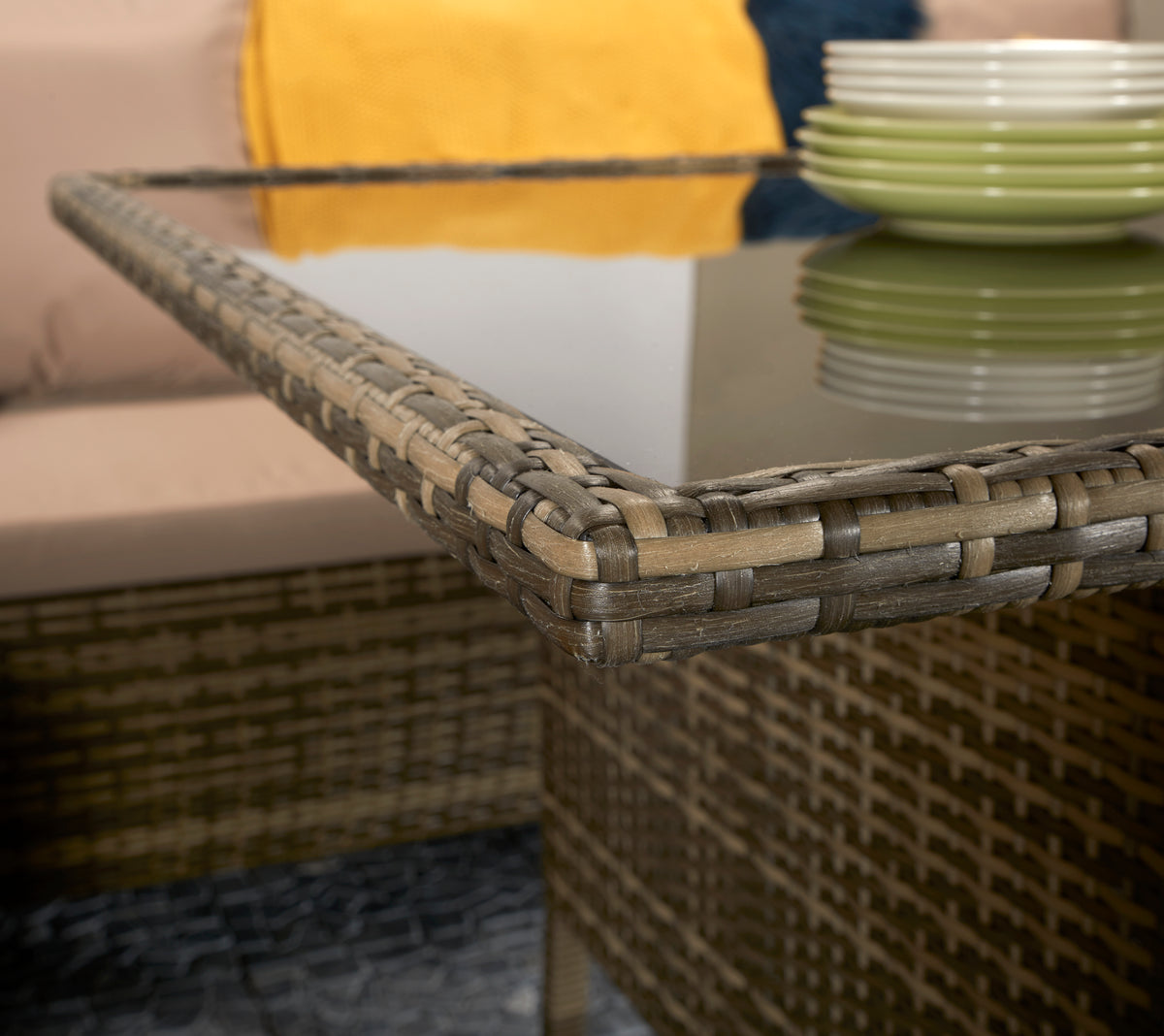Signature Weave Grade New Charlotte Truffle Brown Outdoor Corner Dining Sofa Set RRP £1212