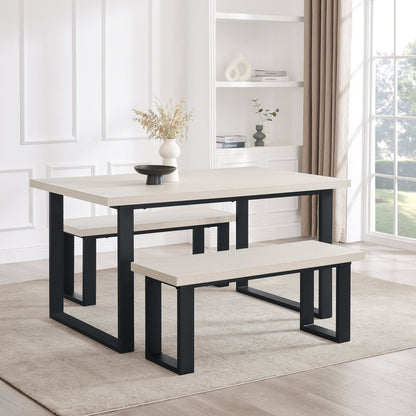 CCY-STO-00457 Grade-B Dusk Harper 4-6 Seater Dining Table - Wood/Black RRP £309