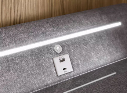 DRE-FUR-00332 Grade-C0 Dreams Yokohama Velvet-Finish USB Charging Bedside RRP £279.00