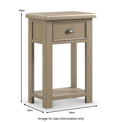 ROS-OUT-00732 Grade-B Roseland Furniture Taunton Smoked Oak Side Table RRP £190.00